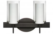 Besa Lighting 2SW-C44007-LED-BR - Besa Pahu 4 Wall 2SW Clear/Opal Bronze 2x5W LED