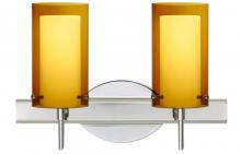 Besa Lighting 2SW-G44007-LED-CR - Besa Pahu 4 Wall 2SW Transparent Armagnac/Opal Chrome 2x5W LED