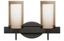 Besa Lighting 2SW-S44007-BR - Besa Pahu 4 Wall 2SW Transparent Smoke/Opal Bronze 2x40W G9