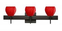 Besa Lighting 3SW-5605RC-LED-BR-SQ - Besa, Tay Tay Vanity with Square Canopy, Red Cloud, Bronze Finish, 3x5W LED