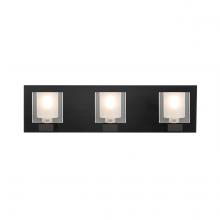 Besa Lighting 3WF-BOLOFR-LED-BK - Besa, Bolo Vanity, Clear/Frost, Black Finish, 3x3W LED