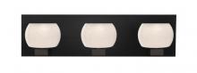 Besa Lighting 3WF-KENOWH-LED-BK - Besa, Keno Vanity, White Sand, Black Finish, 3x3W LED