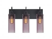 Besa Lighting 3WG-JUNI10PL-EDIL-BK - Besa Juni 10 Vanity, Plum Bubble, Black Finish, 3x7W LED Filament