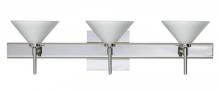 Besa Lighting 3SW-117607-CR-SQ - Besa Wall With SQ Canopy Kona Chrome White 3x40W G9