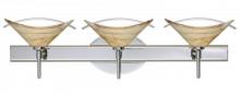 Besa Lighting 3SW-181305-LED-CR - Besa Wall Hoppi Chrome Mocha/Clear 3x3W LED