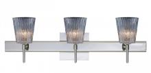 Besa Lighting 3SW-512500-CR-SQ - Besa Wall With SQ Canopy Nico 4 Chrome Clear Stone 3x40W G9