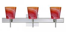 Besa Lighting 3SW-5131SL-LED-CR-SQ - Besa Wall With SQ Canopy Canto 5 Chrome Solare 3x5W LED
