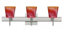 Besa Lighting 3SW-5131SL-LED-SN-SQ - Besa Wall With SQ Canopy Canto 5 Satin Nickel Solare 3x5W LED
