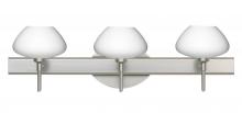 Besa Lighting 3SW-541007-LED-SN - Besa Wall Peri Satin Nickel Opal Matte 3x5W LED