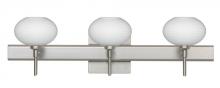 Besa Lighting 3SW-561207-LED-SN-SQ - Besa Wall With SQ Canopy Lasso Satin Nickel Opal Matte 3x5W LED