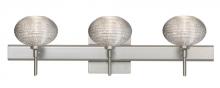 Besa Lighting 3SW-5612GL-LED-SN-SQ - Besa Wall With SQ Canopy Lasso Satin Nickel Glitter 3x5W LED