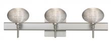 Besa Lighting 3SW-5612GL-LED-SN-SQ - Besa Wall With SQ Canopy Lasso Satin Nickel Glitter 3x5W LED