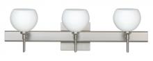 Besa Lighting 3SW-565807-LED-SN-SQ - Besa Wall With SQ Canopy Palla 5 Satin Nickel Opal Matte 3x5W LED