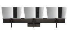 Besa Lighting 3SW-6773MR-LED-BR-SQ - Besa Groove Wall With SQ Canopy 3SW Mirror-Frost Bronze 3x5W LED