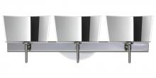 Besa Lighting 3SW-6773MR-LED-CR - Besa Groove Wall 3SW Mirror-Frost Chrome 3x5W LED