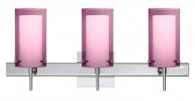 Besa Lighting 3SW-A44007-CR-SQ - Besa Pahu 4 Wall With SQ Canopy 3SW Transparent Amethyst/Opal Chrome 3x40W G9