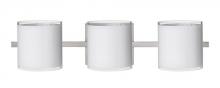 Besa Lighting 3WS-7180SF-LED-SN - Besa Wall Pogo Satin Nickel White/Inner Silver 3x5W LED