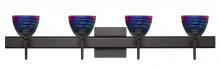 Besa Lighting 4SW-1858DW-BR-SQ - Besa Divi Wall With SQ Canopy 4SW Black Dicro Wavy Bronze 4x40W G9