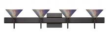 Besa Lighting 4SW-550493-BR-SQ - Besa Wall With SQ Canopy Swirl Bronze Dicro Swirl 4x40W G9