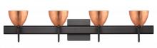 Besa Lighting 4SW-1758CF-BR-SQ - Besa Divi Wall With SQ Canopy 4SW Copper Foil Bronze 4x40W G9