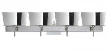 Besa Lighting 4SW-6773MR-LED-CR-SQ - Besa Groove Wall With SQ Canopy 4SW Mirror-Frost Chrome 4x5W LED