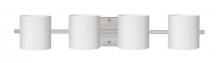 Besa Lighting 4WS-718006-LED-SN - Besa Wall Pogo Satin Nickel Opal Glossy 4x5W LED