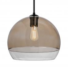 Besa Lighting J-ALLY12SM-EDIL-BK - Besa, Ally 12 Cord Pendant For Multiport Canopy, Smoke/Clear, Black Finish, 1x8W LED Filament