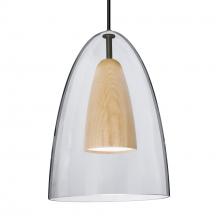 Besa Lighting J-DANOCLNA-LED-BK - Besa, Dano Cord Pendant For Multiport Canopy, Clear/Natural, Black Finish, 1x9W LED
