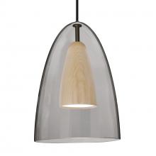 Besa Lighting J-DANOSMNA-LED-BK - Besa, Dano Cord Pendant For Multiport Canopy, Smoke/Natural, Black Finish, 1x9W LED
