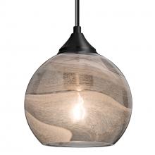 Besa Lighting J-JILLYSM-EDIL-BK - Besa, Jilly Cord Pendant For Multiport Canopy, Vapor Smoke, Black Finish, 1x5W LED Filament