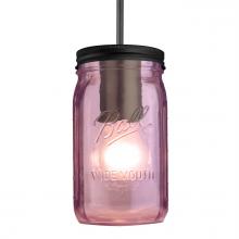 Besa Lighting J-MILO4PL-EDIL-BK - Besa Pendant For Multiport Canopy Milo 4 Black Purple 1x5W LED Filament