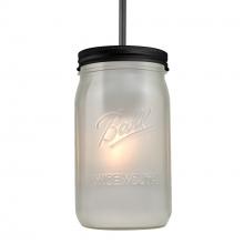 Besa Lighting J-MILO4WF-EDIL-BK - Besa Pendant For Multiport Canopy Milo 4 Black White Frost 1x5W LED Filament