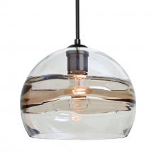 Besa Lighting J-SPIR10SC-EDIL-BK - Besa Spirit 10 Pendant For Multiport Canopy, Smoke/Clear, Black Finish, 1x8W LED Filament