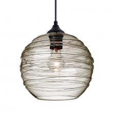 Besa Lighting OP-462702-EDIL-BK - Besa Wave 10 Outdoor Pendant Black Smoke 1x8W LED Filament