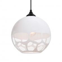 Besa Lighting OP-ROCKYWH-LED-BK - Besa, Rocky Outdoor Pendant, White, Black Finish, 1x9W LED