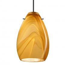Besa Lighting RXP-1713HN-LED-BK - Besa Pendant Pera 6, Black Finish, Honey 1x5W LED