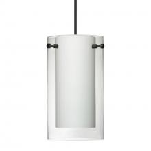 Besa Lighting XP-C44007-LED-BK - Besa Pendant Pahu 4, Black Finish, Clear/Opal 1x5W LED