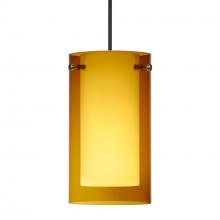 Besa Lighting XP-G44007-LED-BK - Besa Pendant Pahu 4, Black Finish, Transparent Armagnac/Opal 1x5W LED