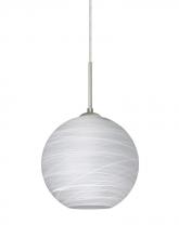 Besa Lighting J-COCO860-LED-SN - Besa Coco 8 Pendant For Multiport Canopy, Cocoon, Satin Nickel Finish, 1x9W LED