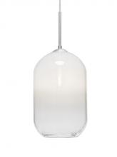 Besa Lighting J-OMEGA12WH-SN - Besa, Omega 12 Cord Pendant For Multiport Canopies,White/Clear, Satin Nickel Finish,