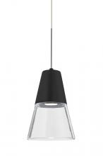 Besa Lighting X-TIMO6BC-LED-SN - Besa, Timo 6 Cord Pendant For Multiport Canopies,Clear/Black, Satin Nickel Finish, 1x