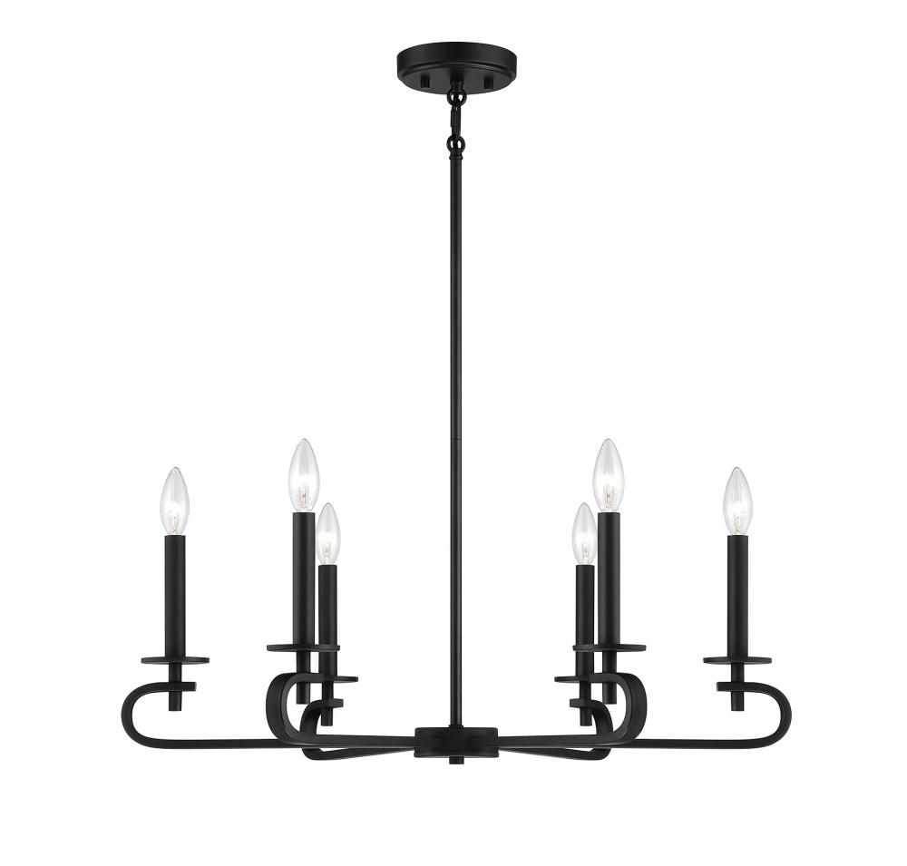 Torino 6-Light Chandelier in  Matte Black