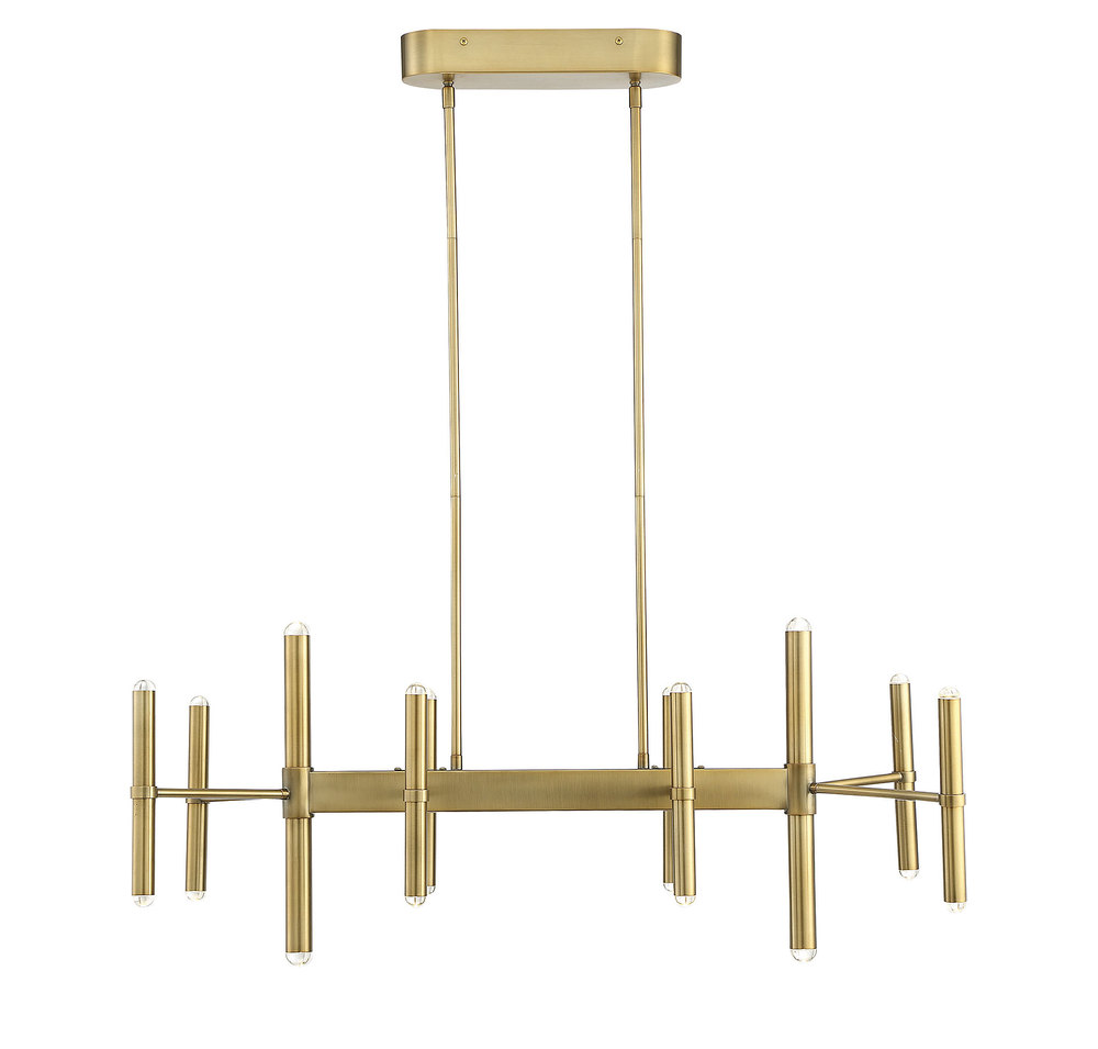 Barnum 20-Light Linear Chandelier in Warm Brass