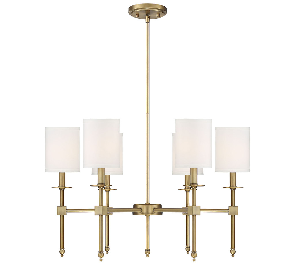 Chatham 6-light Chandelier In Warm Brass