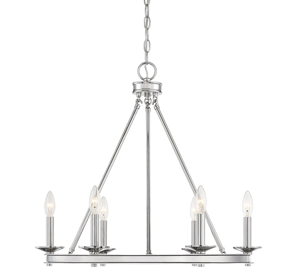 Middleton 6-light Chandelier In Polished Nickel