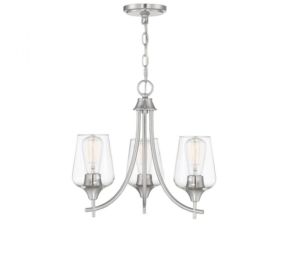 Octave 3-Light Chandelier in Satin Nickel