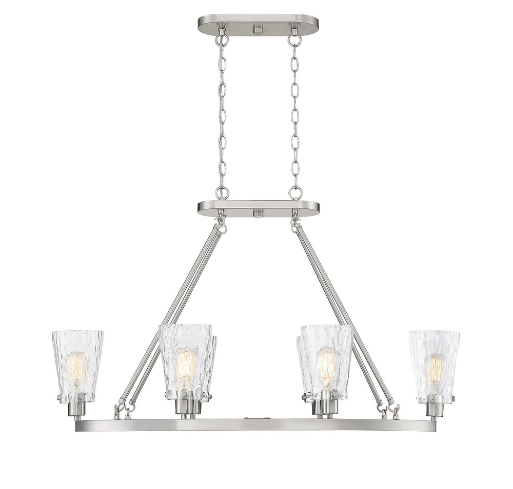 Vaughan 6-Light Linear Chandelier in Satin Nickel