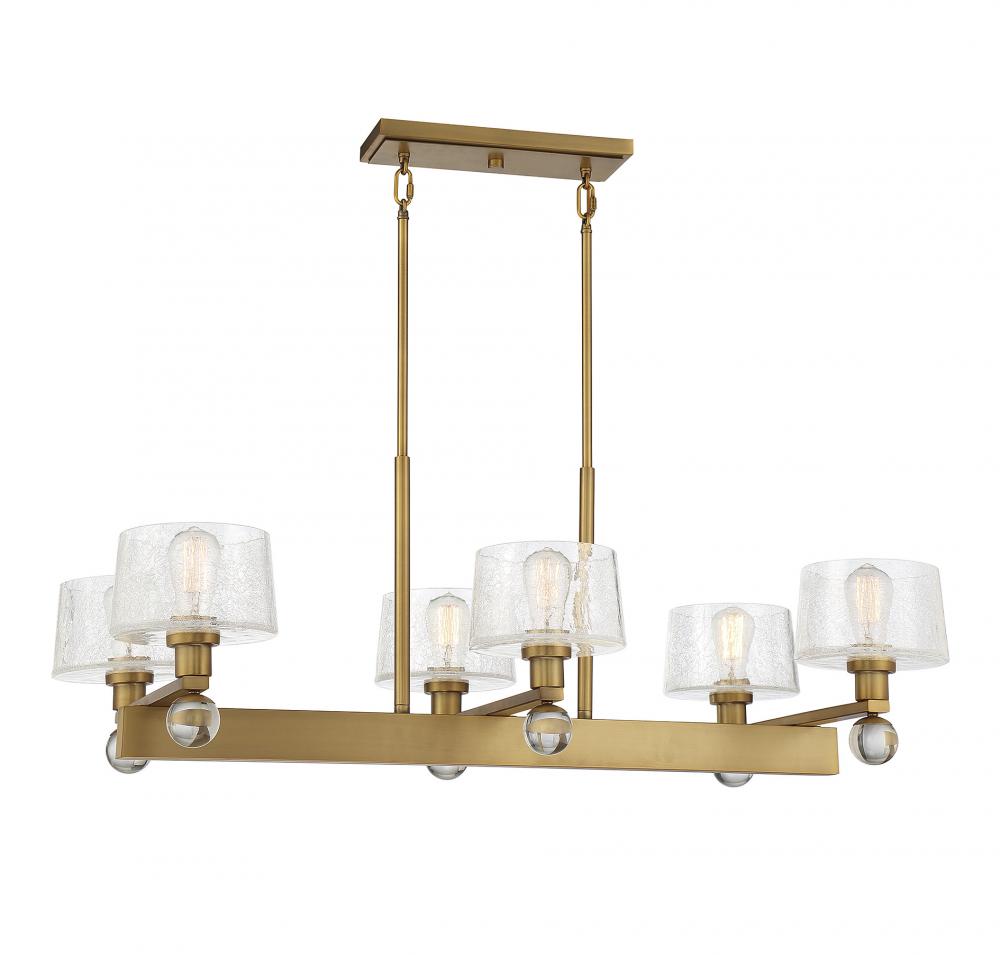 Hanover 6-Light Linear Chandelier in Warm Brass