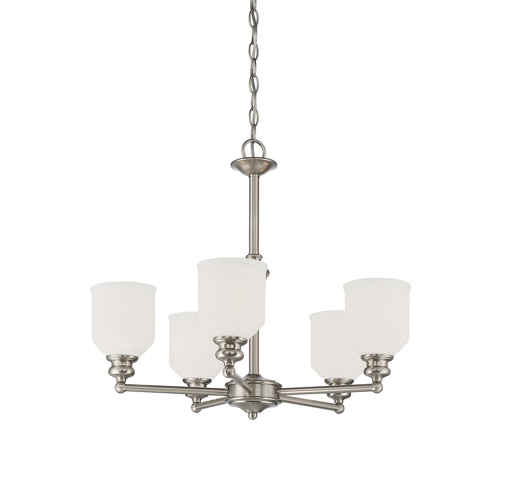 Melrose 5-Light Chandelier in Satin Nickel