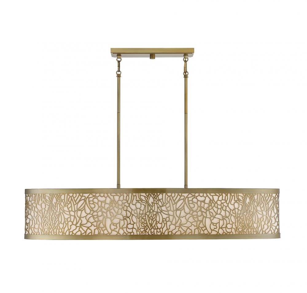 New Haven 5-Light Oval Chandelier in Burnished Brass
